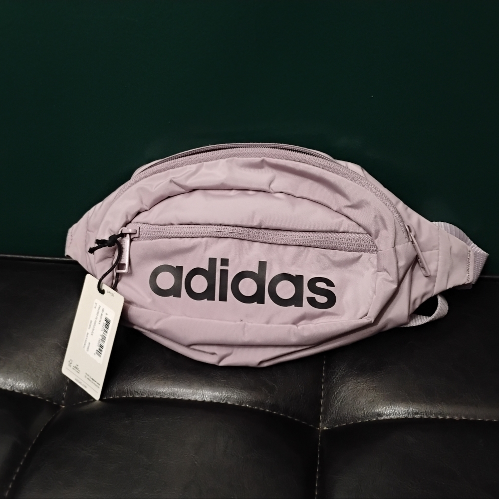 Adidas Core Waist Pack Sling Bag in Lavender & Black NWT